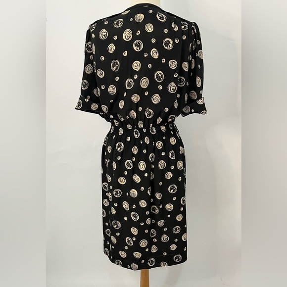 Louis Feraud US12 42 Vintage Cap Sleeve black circle dot 0128 - Picture 7 of 15
